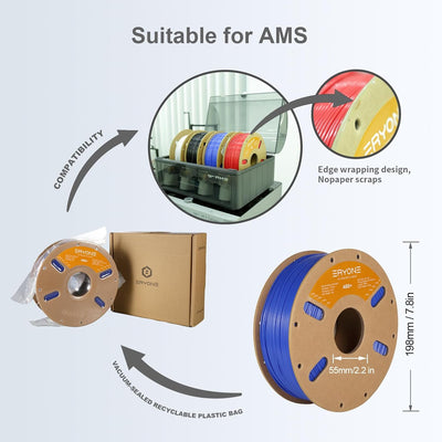 ERYONE ABS Plus Filament 1,75 mm +/- 0,03 mm, ABS Pro ABS+ 3D-Druckerfilament für die meisten FDM 3D