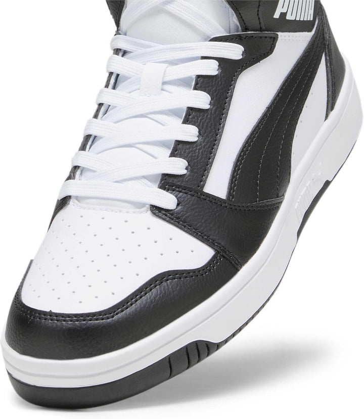 Puma Unisex Rebound V6Sneaker 42.5 EU Weiss mit Schwarz, 42.5 EU Weiss mit Schwarz