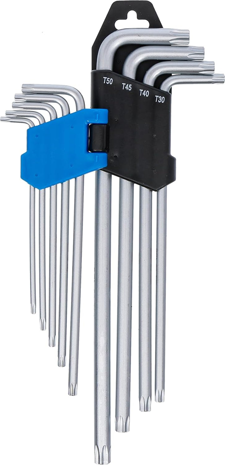 BGS 793 | Winkelschlüssel-Satz | 9-tlg. | extra lang | T-Profil (für Torx) T10 - T50 | inkl. Klappha