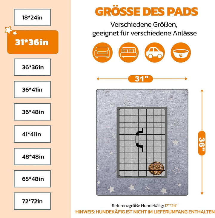 PICK FOR LIFE Haustier-Urinunterlage Waschbar Welpenunterlagen Matte für Hunde Schnell Absorbierend