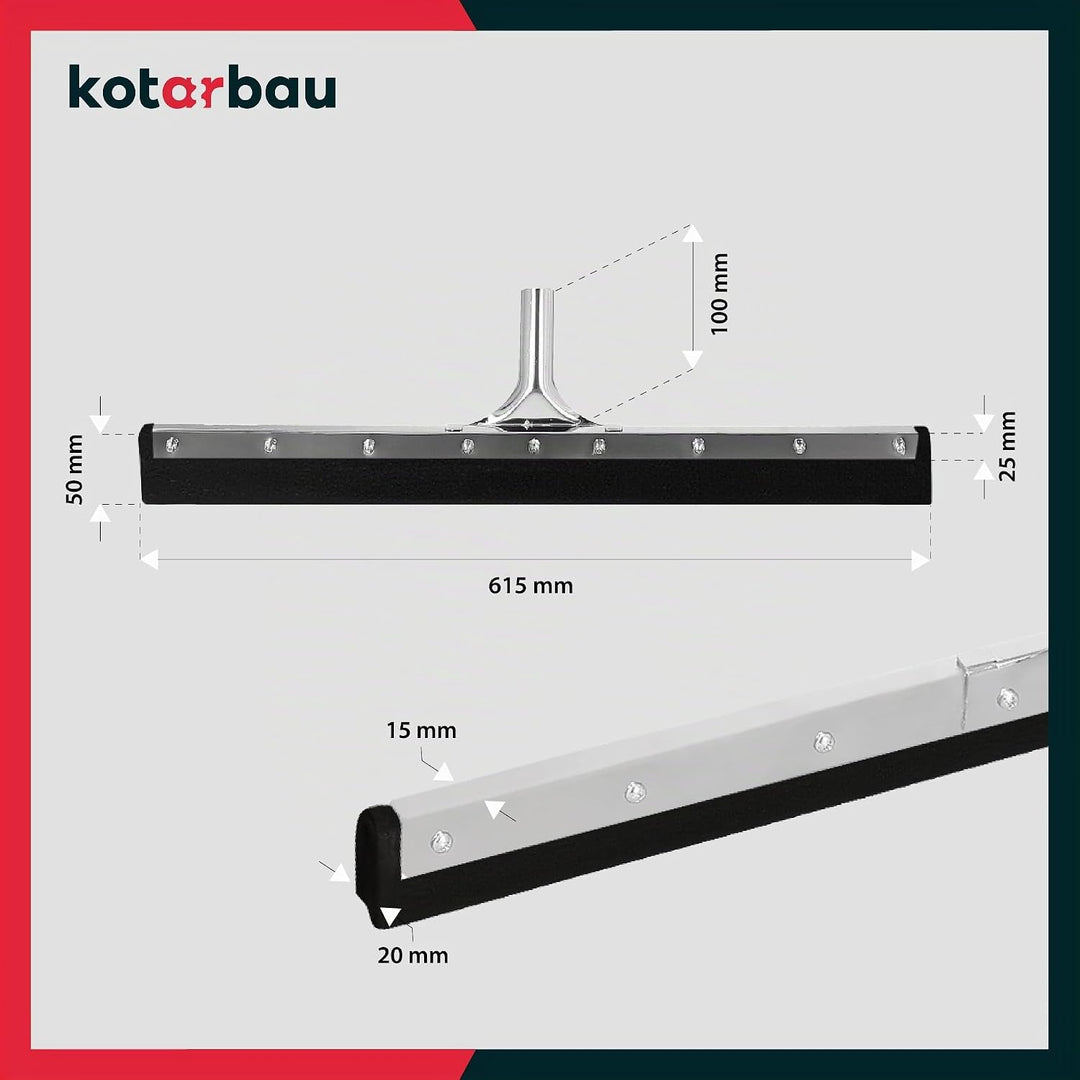 KOTARBAU® Gummiabzieher - Wasserschieber - 60 cm – Bodenabzieher - Schaumstoff-Wasserabzieher – für