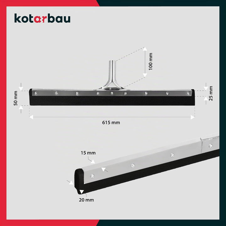 KOTARBAU® Gummiabzieher - Wasserschieber - 60 cm – Bodenabzieher - Schaumstoff-Wasserabzieher – für