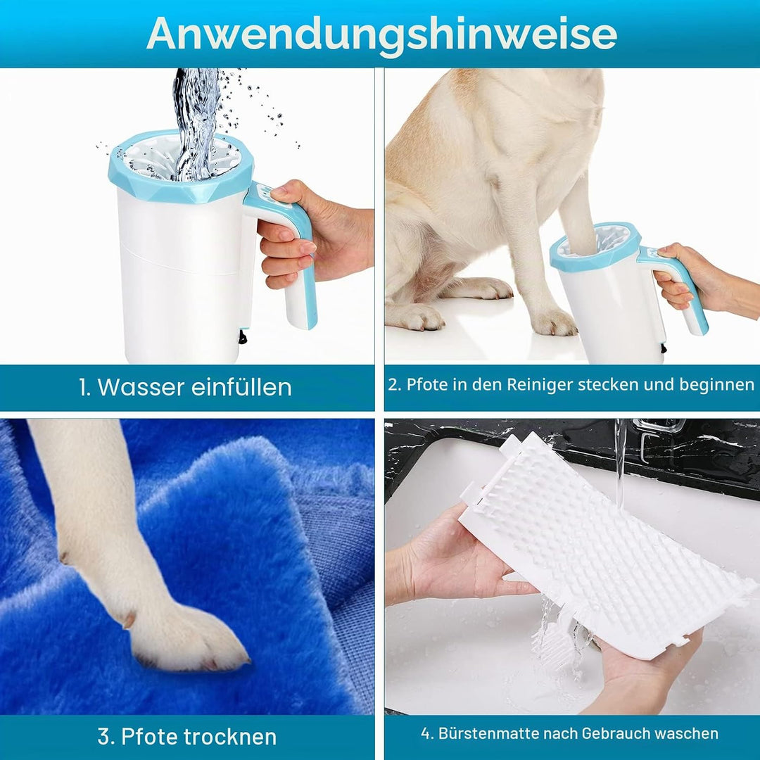 MYPIN Automatischer Hundepfotenreiniger, 7.4V Rechargeable Dog Paw Washer Cup, 2 in 1 Tragbarer Haus