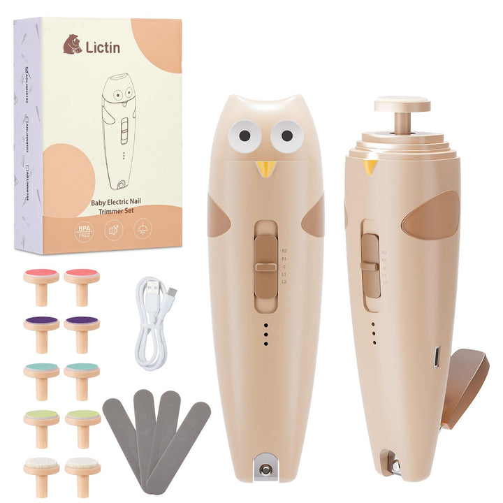 Lictin Elektrische Nagelfeile Baby, Wiederaufladbar Nagelfeile Baby, Nagelfeile Elektrisch mit Licht