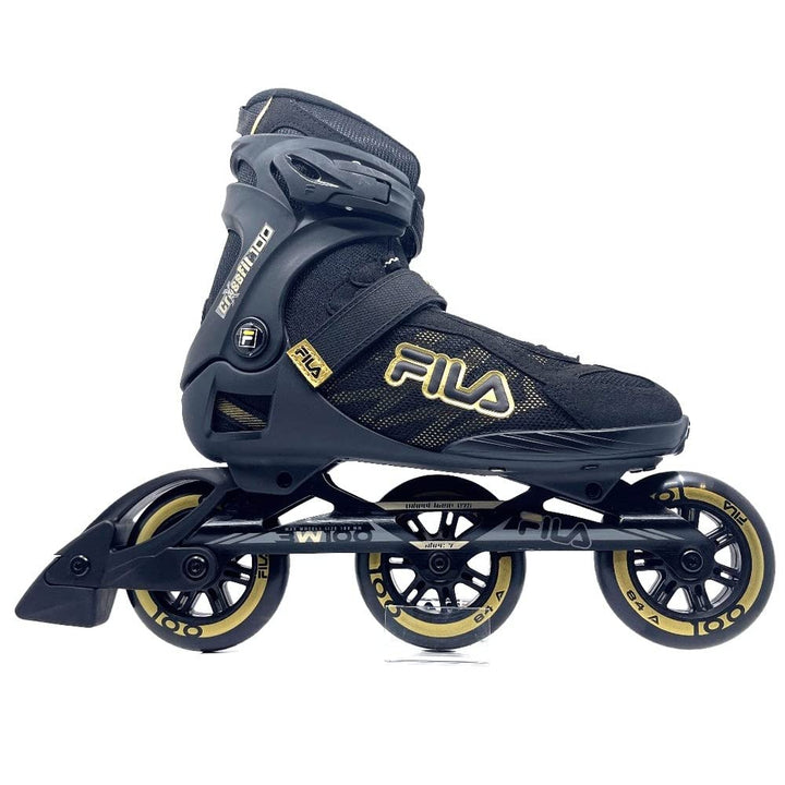 Fila Crossfit 100 Tri-Skates schwarz mit weichen Stiefeln und 100-mm-Rädern
