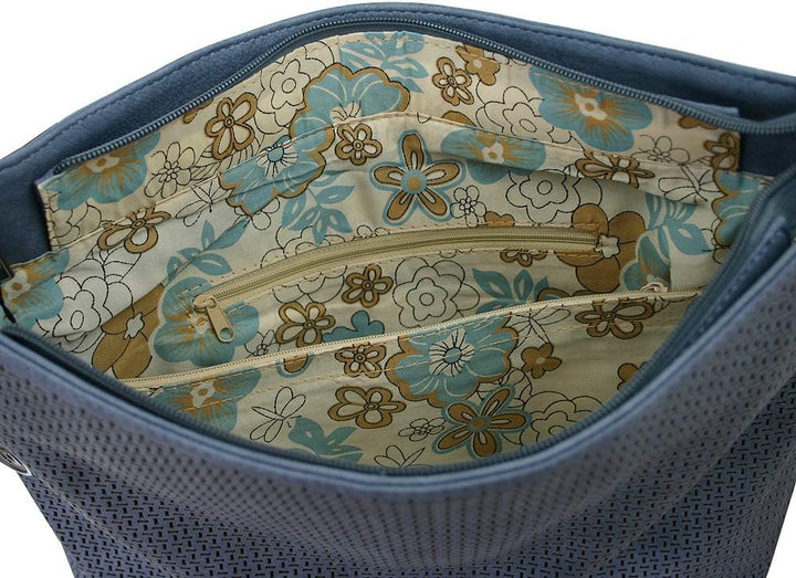 Jennifer Jones - Modische Damen Handtasche - 34 x 34 x 16 cm - austauschbare Henkel - Dunkel Blau, B