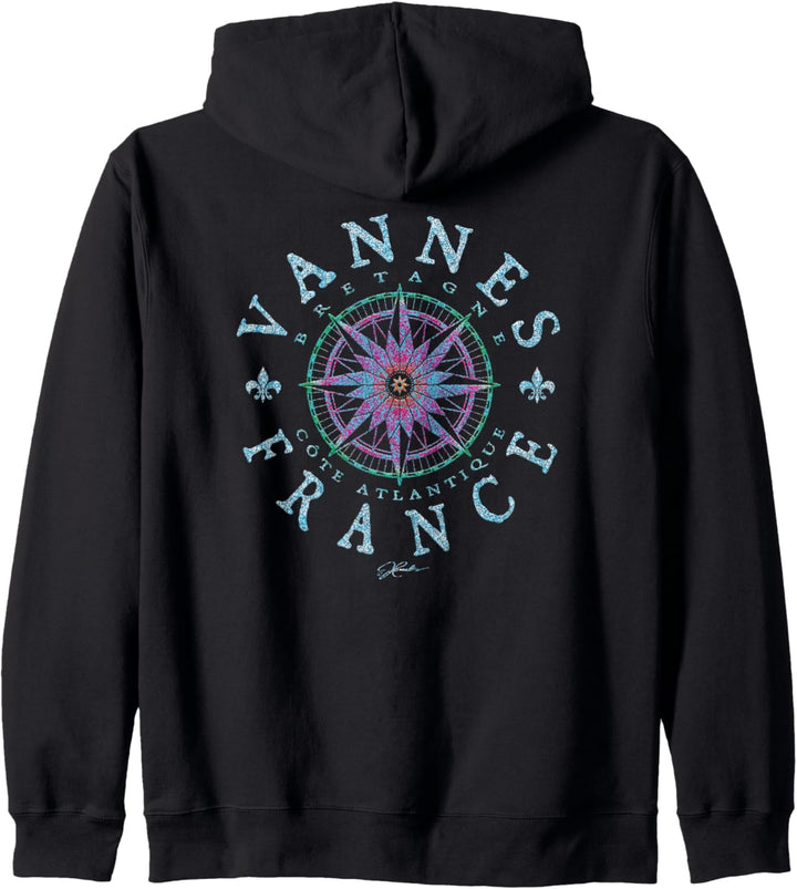 JCombs: Vannes, Bretagne, Frankreich, Kompassrose Kapuzenjacke