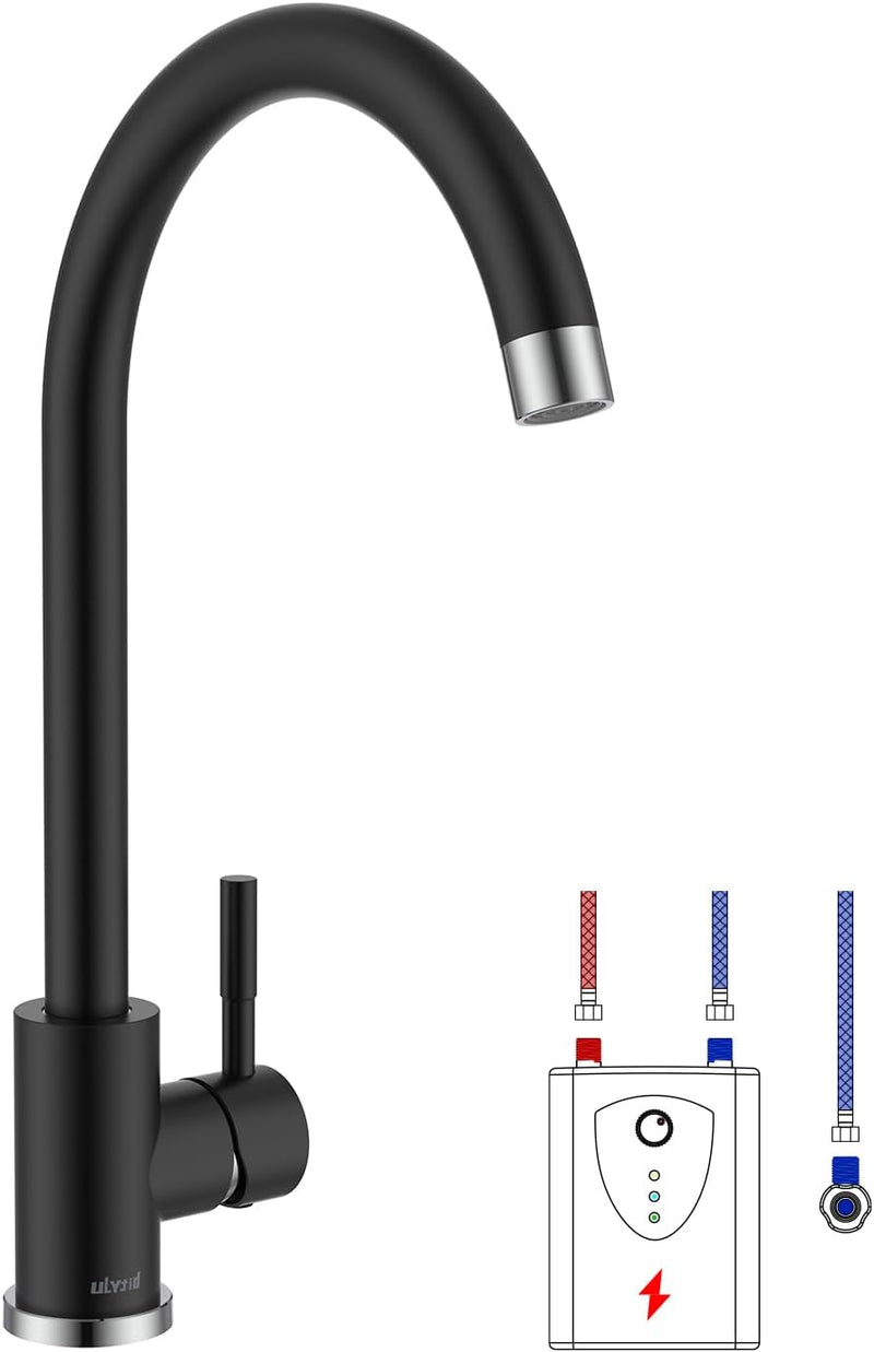 Ulytid Niederdruck Armatur Küche, Edelstahl Wasserhahn Küche, Spültischarmatur Küchenarmatur mit 360
