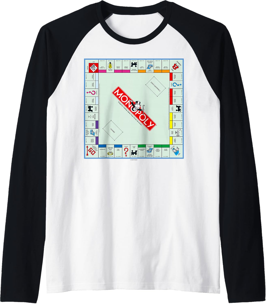 Monopoly Vintage Classic Board Game Color Logo Raglan