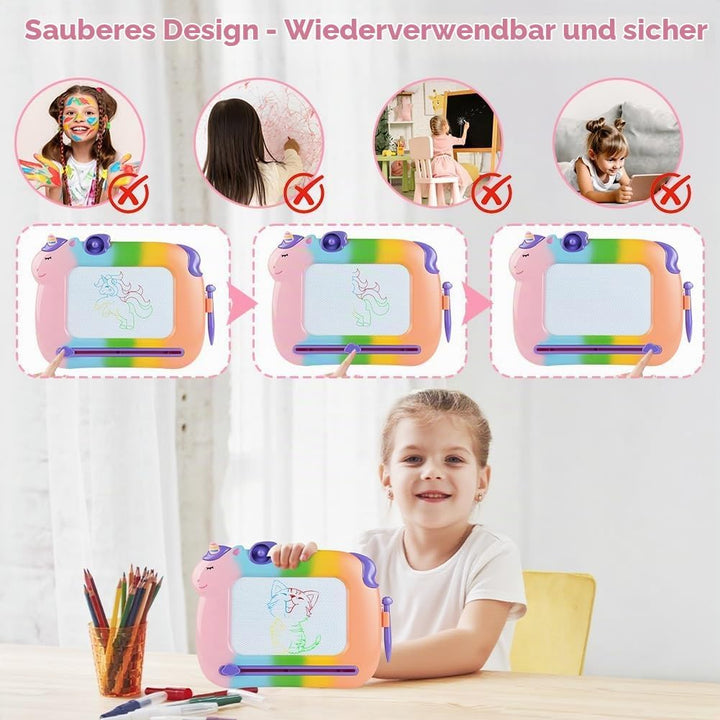 OFFCUP Magnetische Maltafel Kinder Zaubertafel ab 3 Jahr Bunt Magnetische Zeichenbrett Lernspielzeug