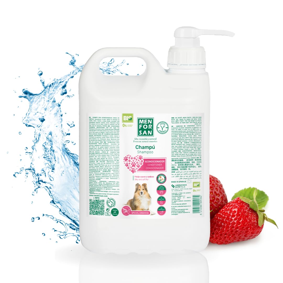 Menforsan Shampoo Conditioner Hunde 5 Liter, erleichtert das Entwirren, hilft beim Lösen 5000 ml, 50
