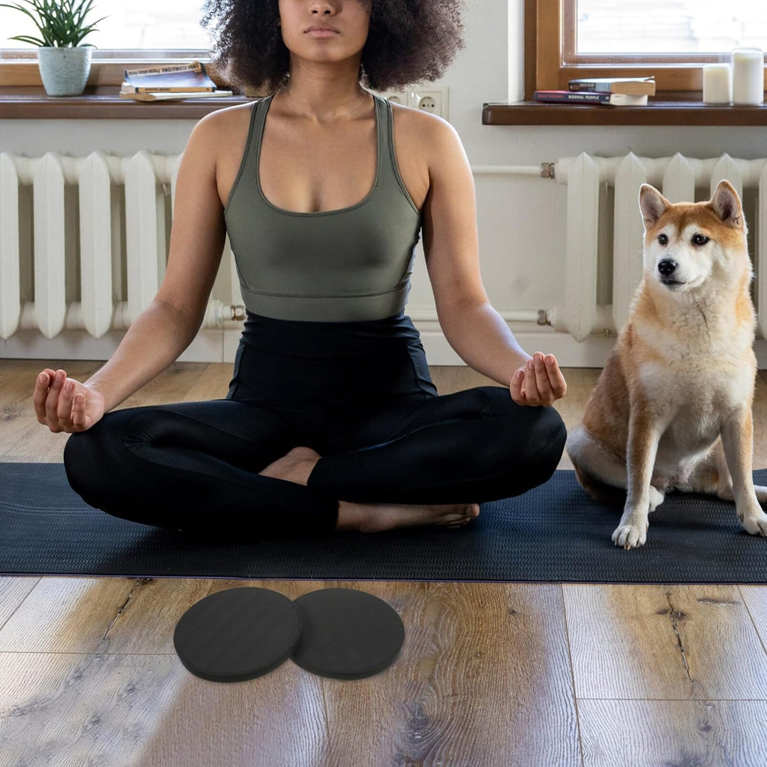 Vorcool 2 Stück Kniematten, dicke Yoga Kissen, rund für Hände, Handgelenk, Knie, Ellenbogen, Schulte
