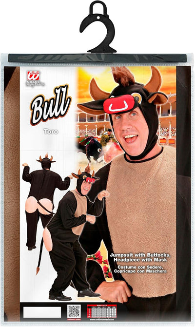 "BULL" (jumpsuit with buttocks, headpiece with mask) - (M), M