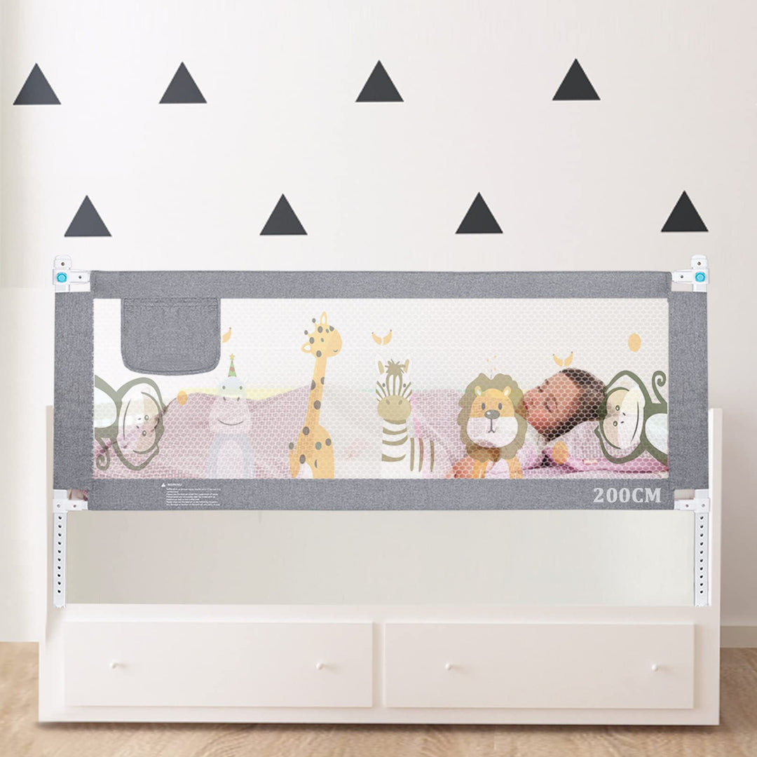 Rausfallschutz Kinderbett 200CM, Rausfallschutz Bett Con Elevación Vertical, Baby Bettgitter Barandi