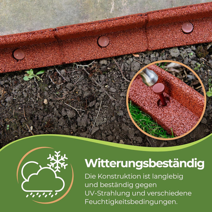EcoShape FlexiBorder - Flexibel Rasenkante - Beeteinfassung für Rasenflächen - Wege - Erhöhte Begren
