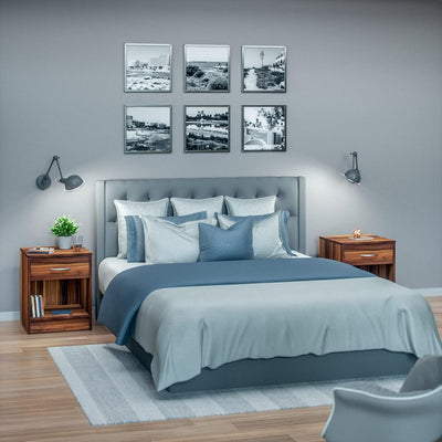Casaria® Nachttisch mit Schublade 50cm Boxspringbett Komforthöhe Ablage Schlafzimmer Schrank Nachtkä