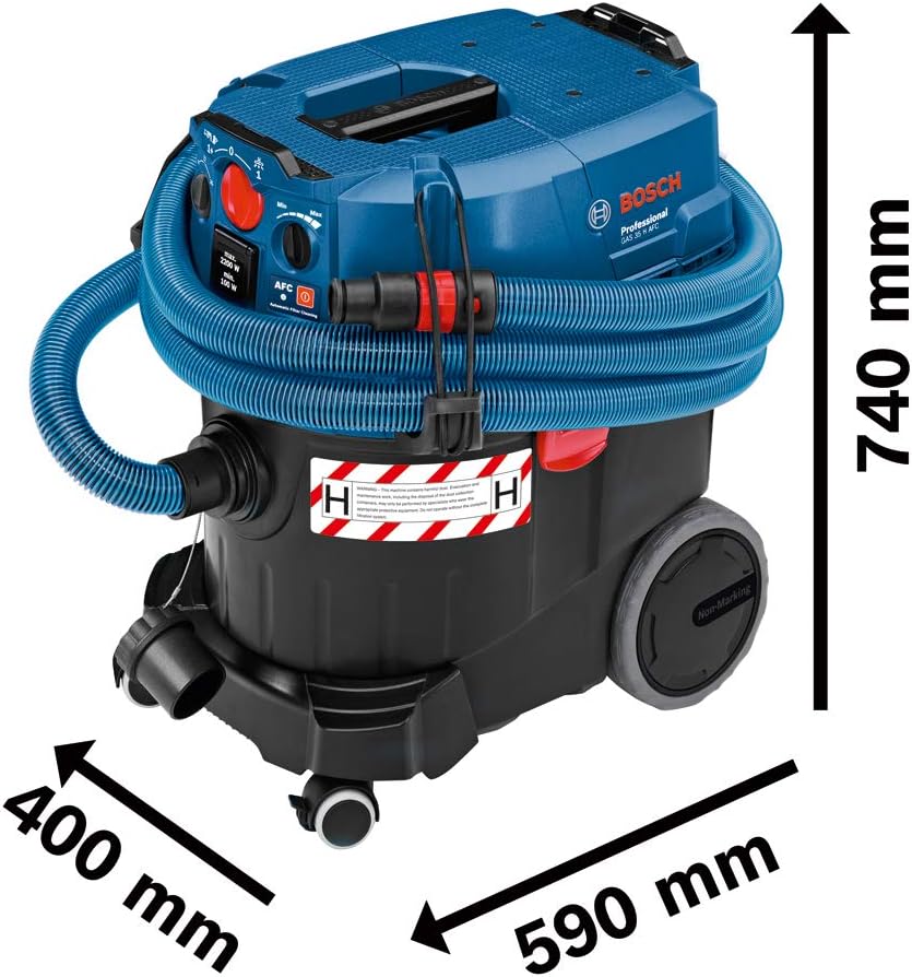 Bosch Professional Nass-/Trockensauger GAS 35 H AFC (230V, 1.200 Watt, 35 L Behälter, inkl. Schlauch