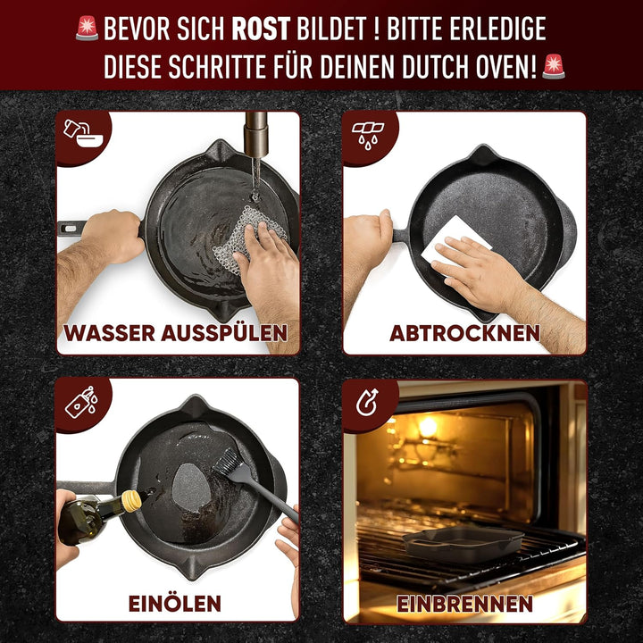 Ungeschliffenes Gusseisenpfanne 26cm–Eingebrannte Pfanne Gusseisen Induktion–Gusspfanne, Steakpfanne