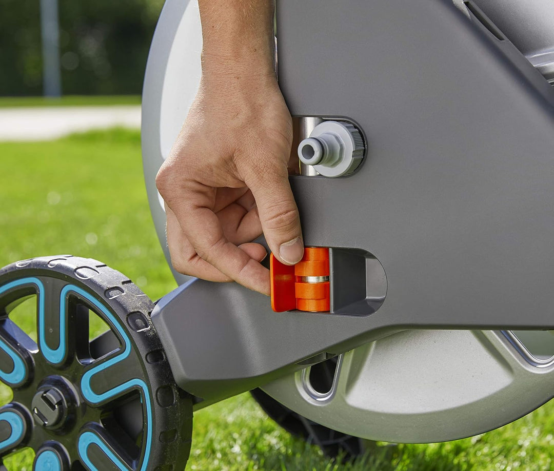Gardena CleverRoll L Easy Metall: Grosser Schlauchwagen bis zu 100 m Kapazität, besonders standfest,