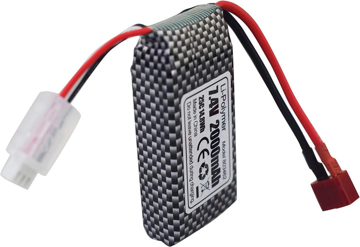 ZYGY 2PCS 7.4V 2000mAh T-Stecker Lithium Batterie + 2in1 Ladegerät für 9200 9200E 200E 9202E 9203E 9