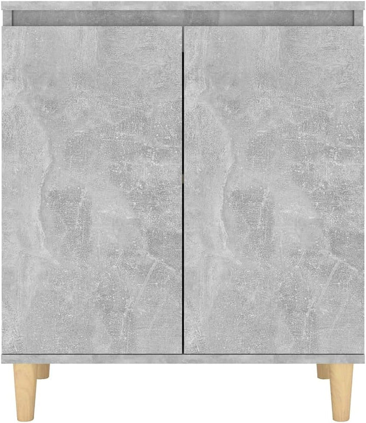 WIFESE Sideboard mit Massivholz-Beinen Betongrau 60x35x70 cmKomodenschrank KüChenschrank Komode Schr