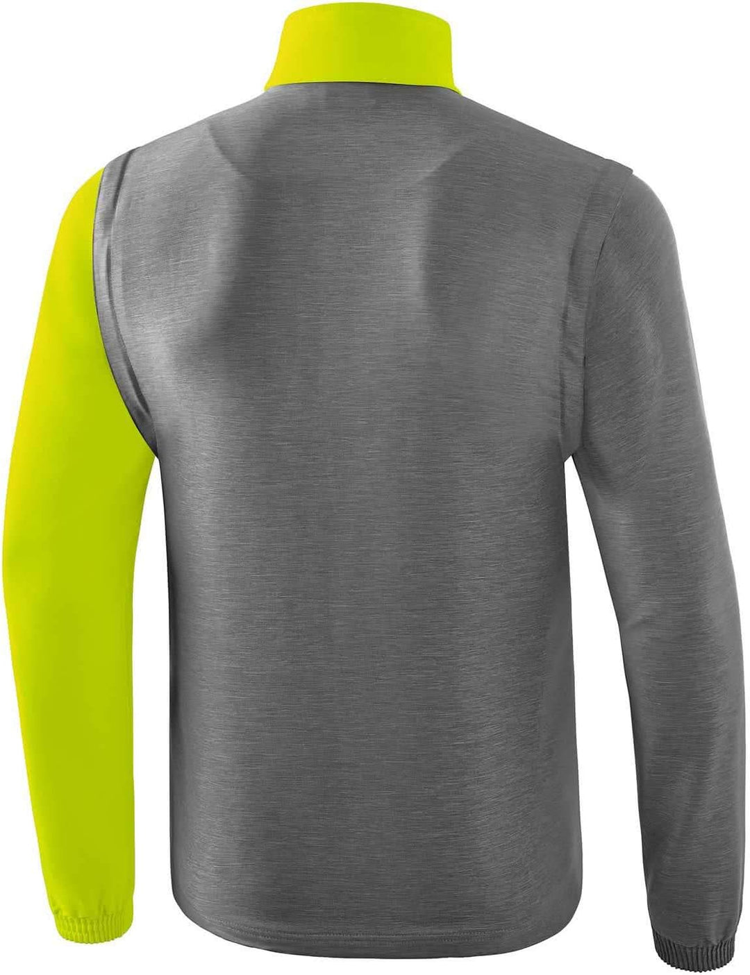 Erima Herren Jacke mit abnehmbaren Ärmeln 5-C 4XL grau melange/lime pop/schwarz, 4XL grau melange/li