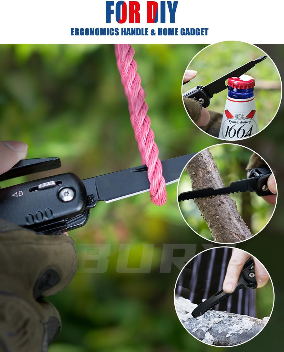 BIBURY Multitool Geschenke für Männer - 12 in 1 Multifunktionshammer Gadgets für Männer, Papa & Opa