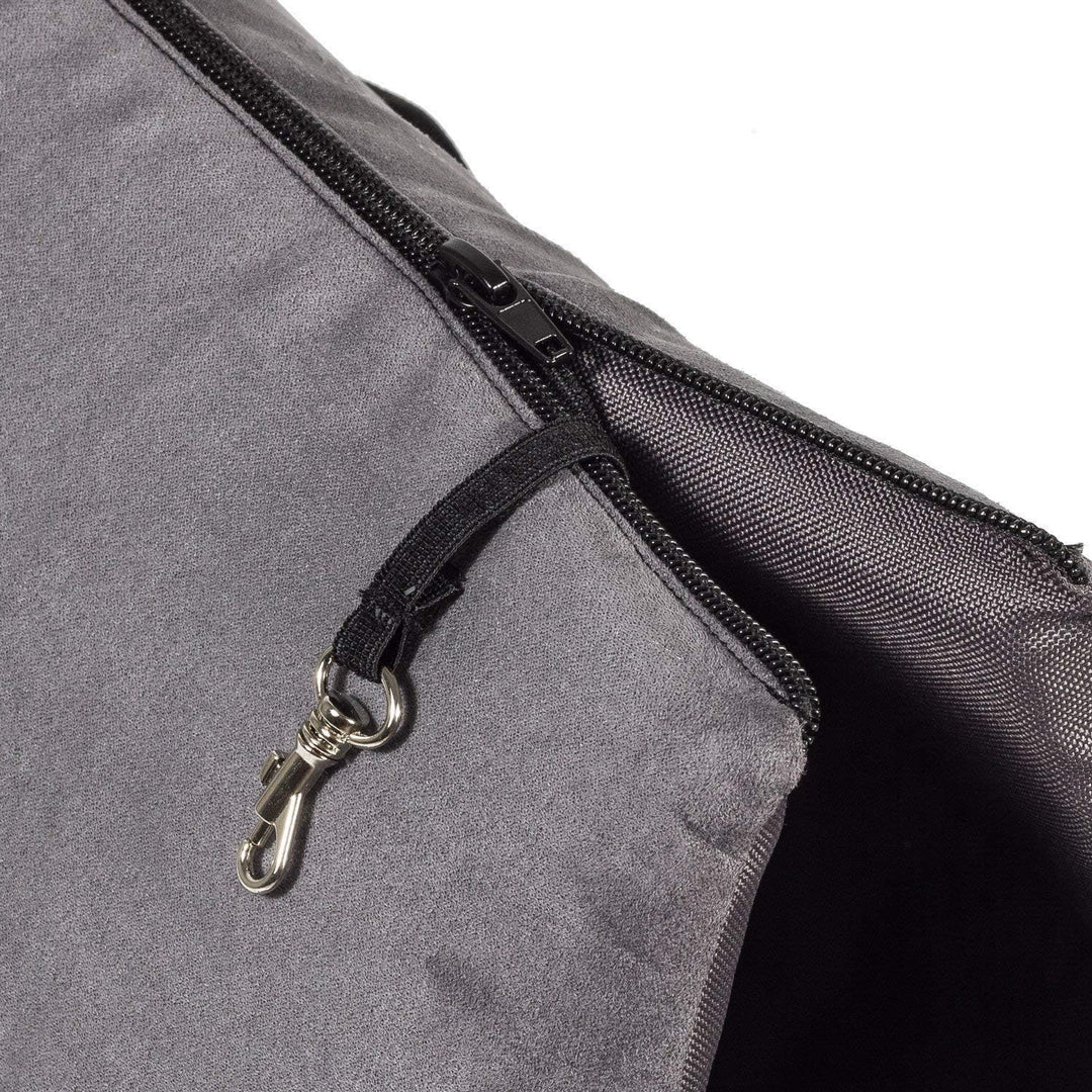 BOUTIQUE ZOO Hundetasche, Welpentasche - Grau (Kunstleder/Wildlederimitat), S bis 5 kg - Tragetasche