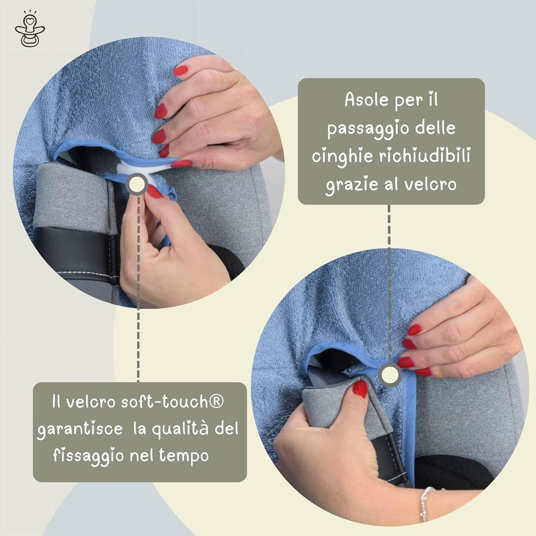 baby idea Autositzbezug 9/36 und 15/36 kg aus 100% doppeltem Baumwollschwamm, Farbe Beige Beige, Bei