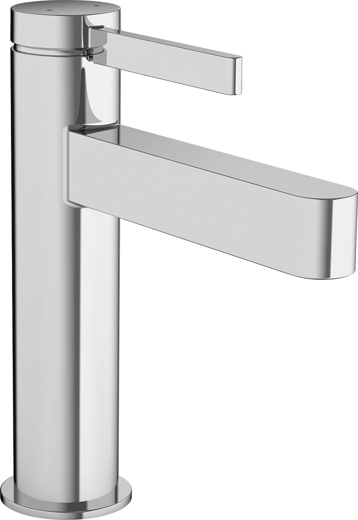 hansgrohe Waschtischarmatur Finoris, Wasserhahn Bad mit Auslauf Höhe 110 mm, mit Push-Open Ablaufgar