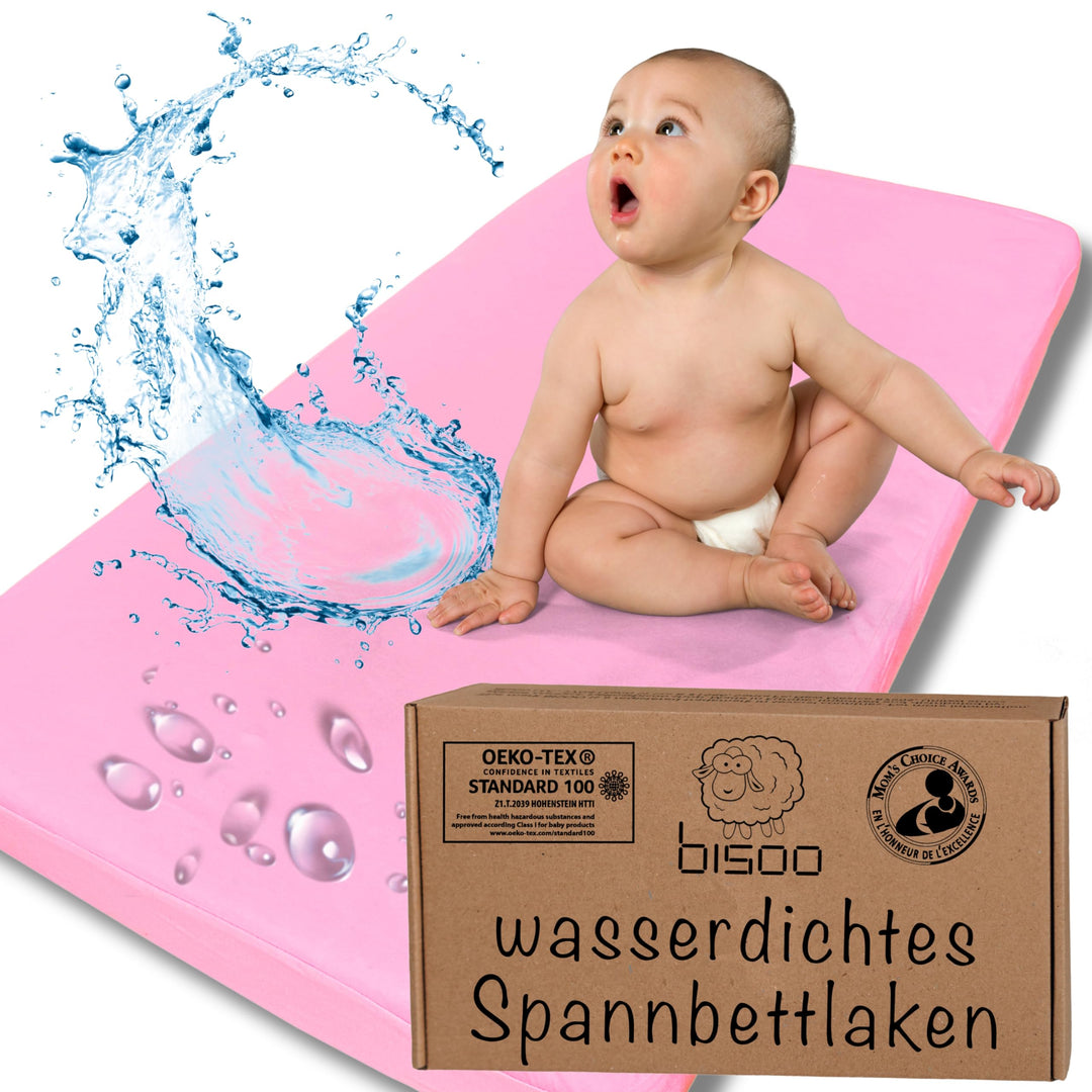 Bisoo Spannbettlaken 55x90. Wasserdicht & Atmungsaktiv. Jersey Bettlaken aus Baumwolle spart dir den