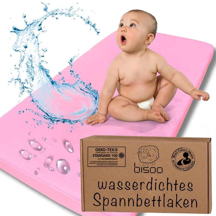 Bisoo Spannbettlaken 55x90. Wasserdicht & Atmungsaktiv. Jersey Bettlaken aus Baumwolle spart dir den