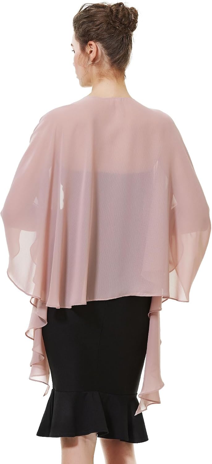 BEAUTELICATE Damen Chiffon Schal Stola Elegante Bolero Leichter Sommerjacke Braut Schal für Brautkle