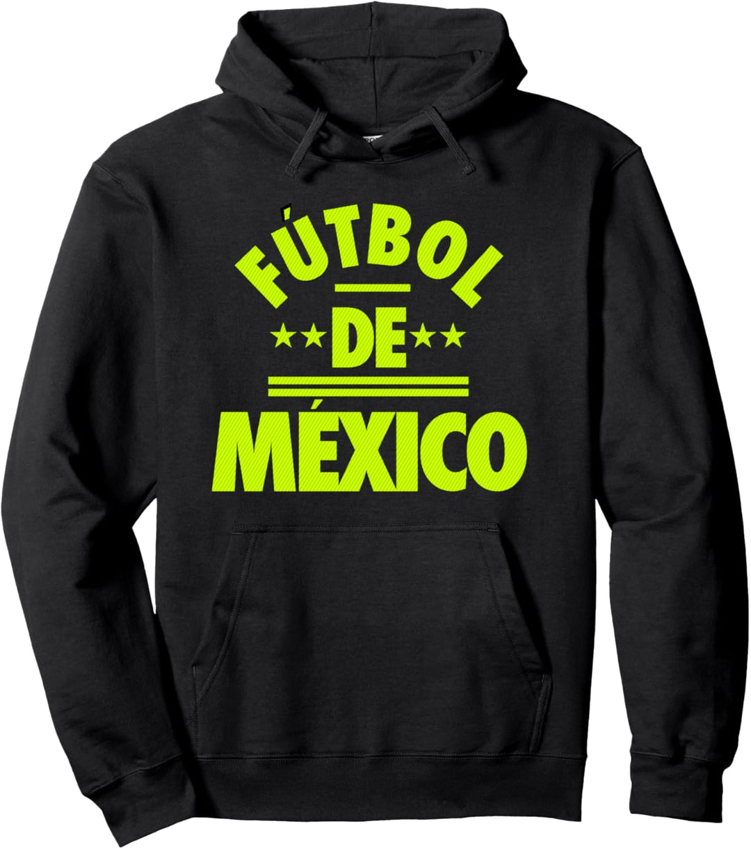 Futbol De Mexico Green Bold Text Pullover Hoodie