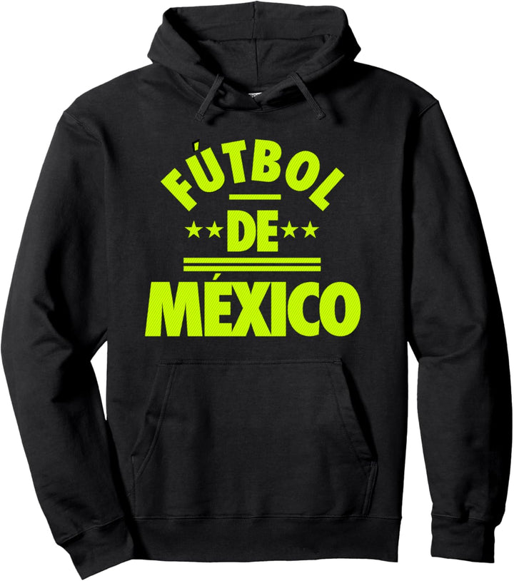 Futbol De Mexico Green Bold Text Pullover Hoodie