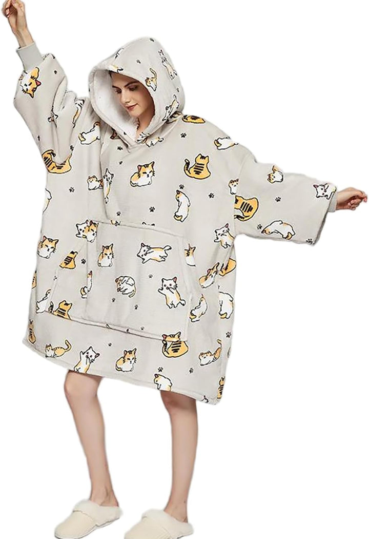 Übergrosse Hoodie Sweatshirt, Original Decke Sweatshirt, super weiche gemütliche warme komfortable R