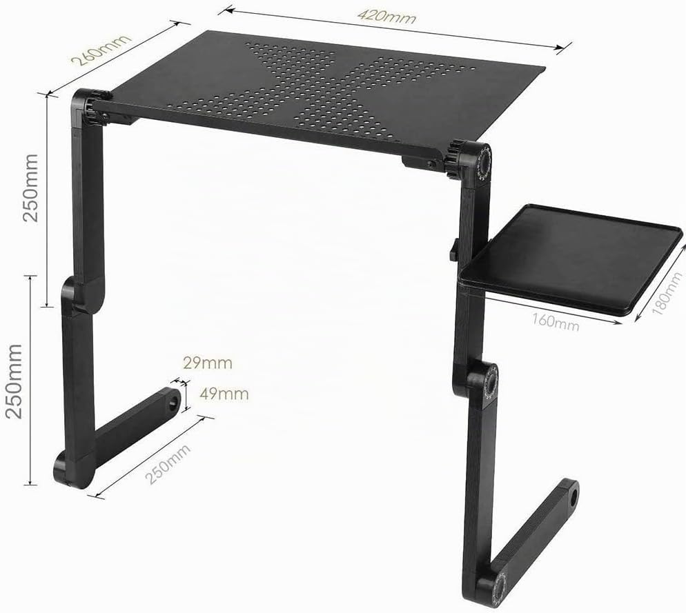 Laptoptisch für Bett Computertisch Notebooktisch Lapdesk,Folding Betttisch 360 Grad Verstellbarer Wi