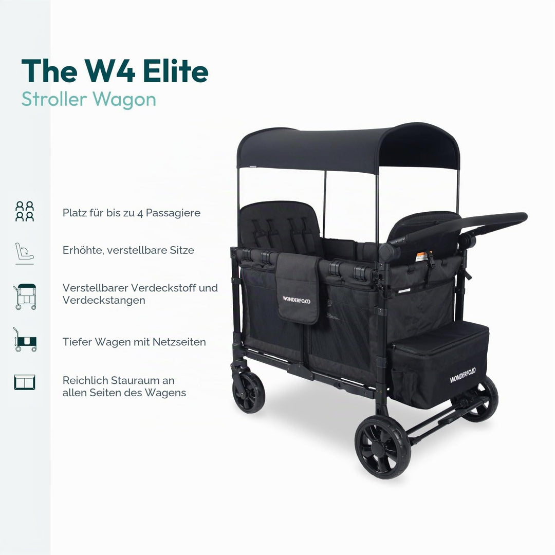 WonderFold W4 Elite Kinderwagen Wagon Volcanic Black