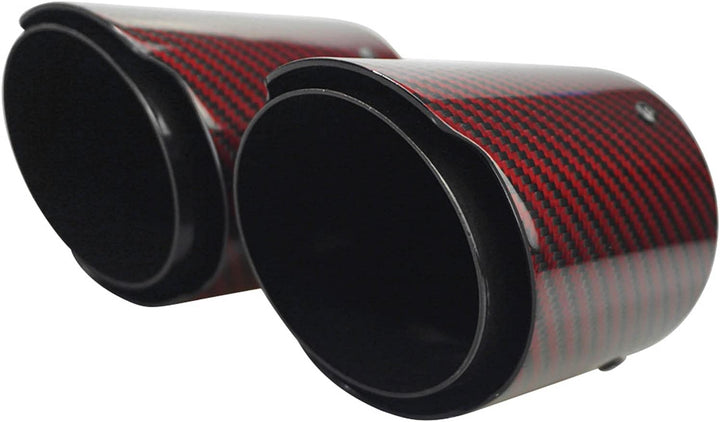 Krtopo 63mm Doppelschalldämpfer Spitze Carbon Auto Auspuffrohr Heckspitze Heckspitze Einlass 2,5" Au