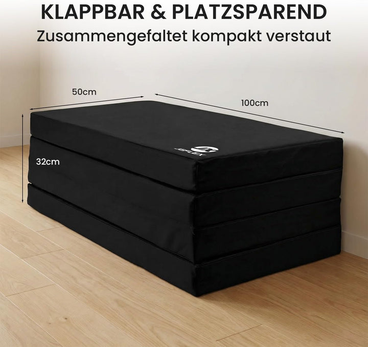 Jeflex - klappbare Weichbodenmatte & Turnmatte 200 x 100 x 8 cm MADE IN GERMANY/Gymnastikmatte tragb