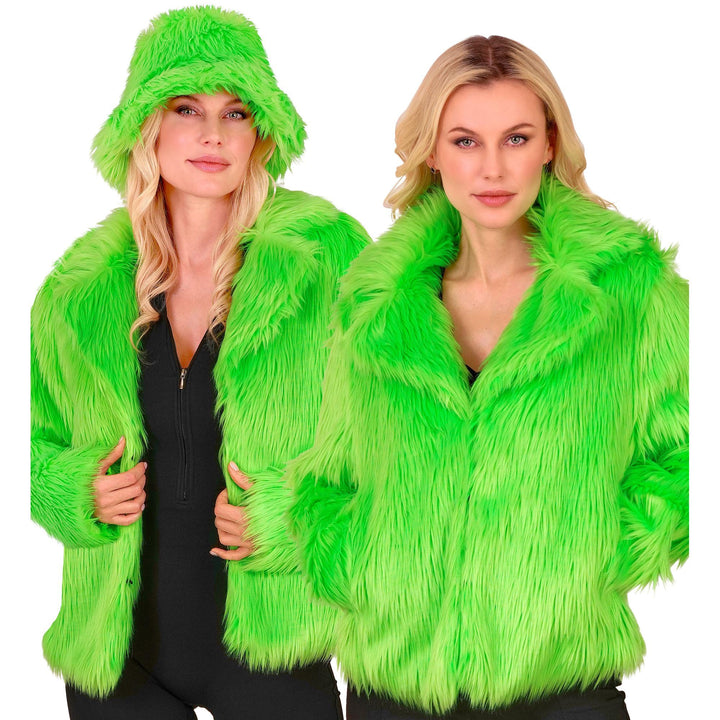 W WIDMANN MILANO Party Fashion - Damen Kunstfell-Jacke, flauschiger Pelz, Plüschjacke, Kostüm, Party
