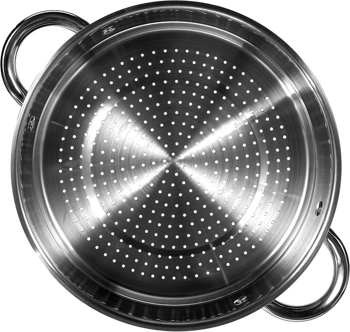 Baumalu 342639 Couscous-Topf 9 l, 24 cm, Stahl, Silber Diamètre : 24 cm, Diamètre : 24 cm
