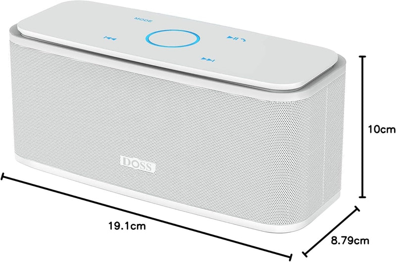 DOSS Bluetooth Lautsprecher, SoundBox Musikbox Bluetooth Box mit Dualen Bass-Treibern, 20h Akku,Touc