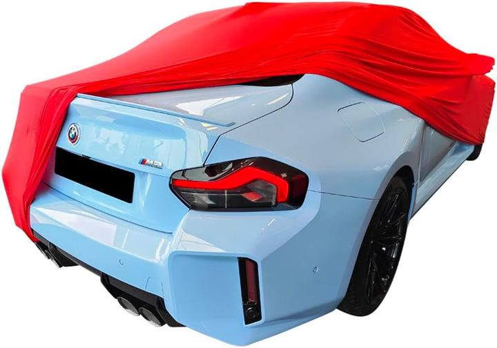Indoor Autoabdeckung kompatibel mit BMW M2 (G87) Coupe mit Spiegeltaschen SUPER Soft Stretch