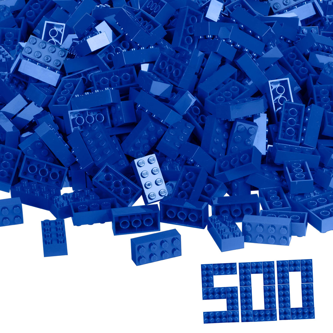 Simba 104118925 - Blox, 500 blaue Bausteine für Kinder ab 3 Jahren, 8er Steine, im Karton, vollkompa
