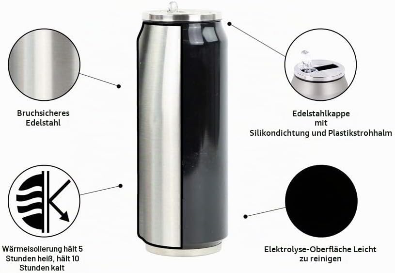 YOKO DESIGN Dose, Isolierbehälter, Edelstahl, 13 cm Noir Rubber Soft, Noir Rubber Soft