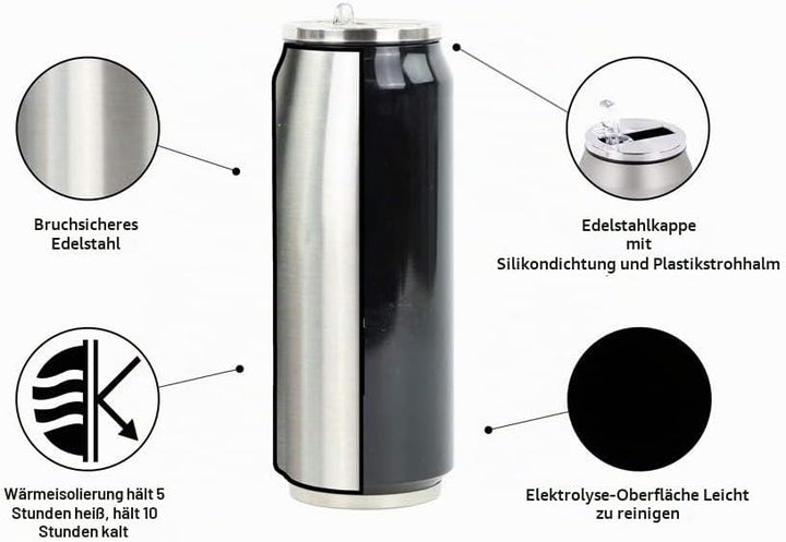 YOKO DESIGN Dose, Isolierbehälter, Edelstahl, 13 cm Noir Rubber Soft, Noir Rubber Soft