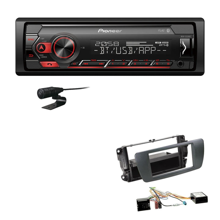 Pioneer MVH-S320BT 1-DIN Bluetooth Autoradio USB FLAC Spotify mit Einbauset passend für Seat Ibiza I