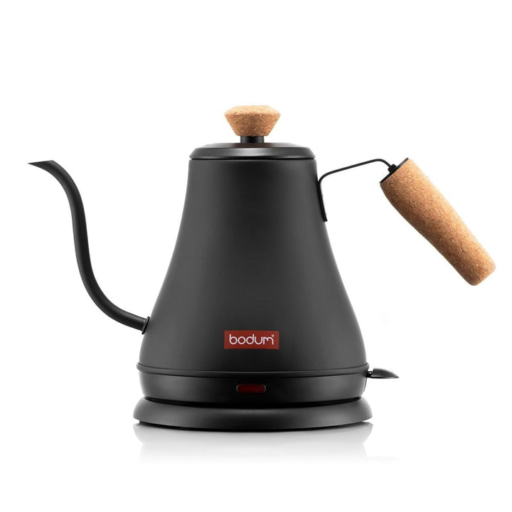 Bodum Melior 11883-259EURO Elektrischer Wasserkocher mit langem Auslauf, 0,8 l, 1.800 W, Schwarz Mat