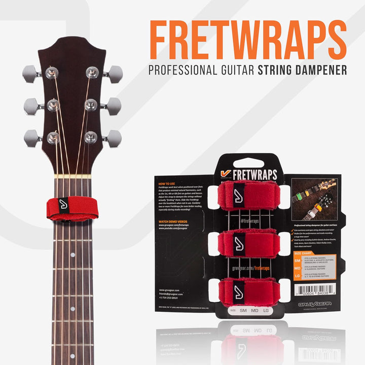 GruvGear HD-FretWrap (3er Pack) Small fire rot, fire rot